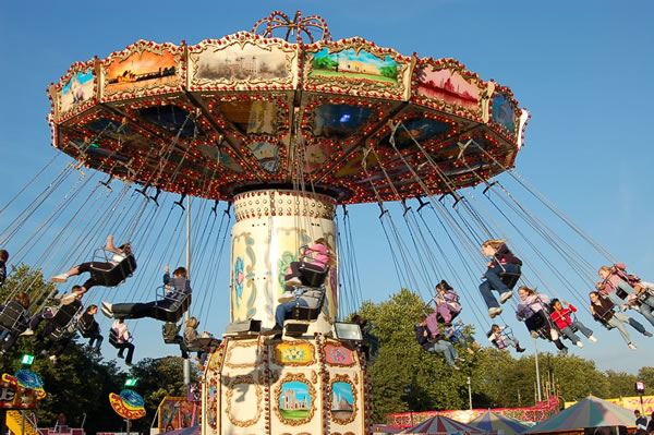 Beautiful and thrill theme park swings