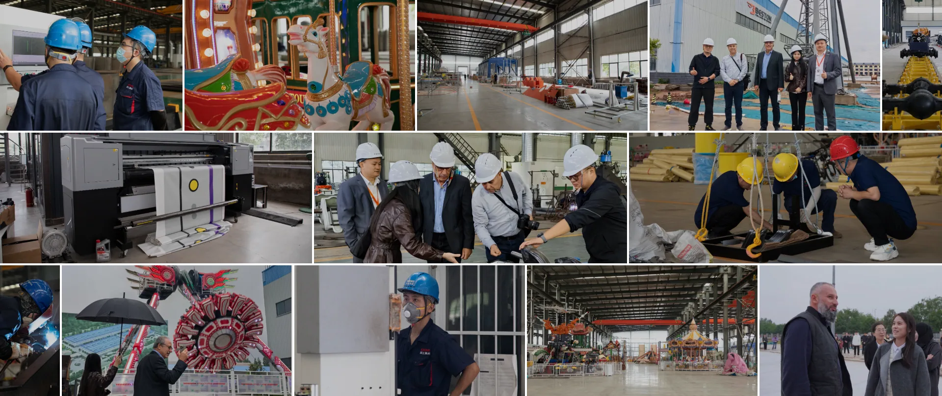 Beston Rides с клиентами на заводе