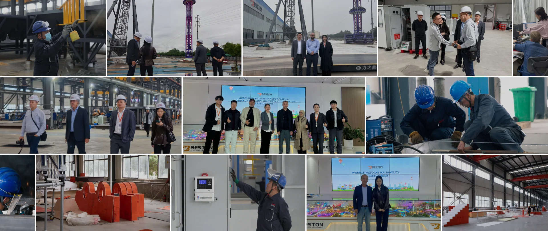 Beston Rides с клиентами на заводе